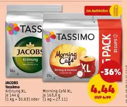 PENNY Tassimo Krönung XL, je 144 g (1 kg = 30.83) oder Morning Café XL, je 163,8 g (1 kg = 27.11) Angebot