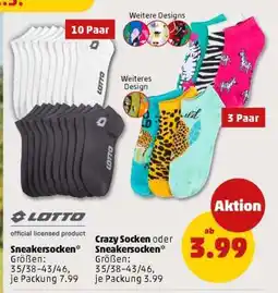 PENNY Crazy Socken oder Sneakersocken Angebot