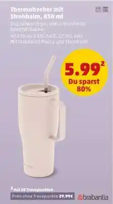 PENNY Thermobecher mit Strohhalm, 830 ml Angebot
