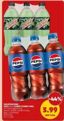PENNY MOUNTAIN DEW, PEPSI oder SCHWIP SCHWAP ZERO Angebot