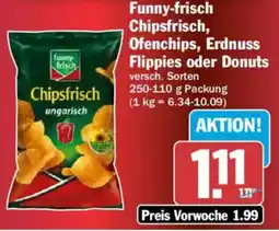 AEZ Funny-frisch Chipsfrisch, Ofenchips, Erdnuss Flippies oder Donuts Angebot