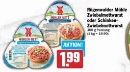 AEZ Rügenwalder Mühle Zwiebelmettwurst oder Schinken- Zwiebelmettwurst Angebot
