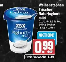 AEZ Weihenstephan Frischer Naturjoghurt mild Angebot