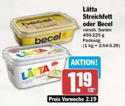 AEZ Lätta Streichfett oder Becel Angebot