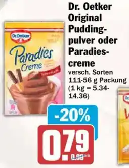 AEZ Dr. Oetker Original Puddingpulver oder Paradiescreme Angebot