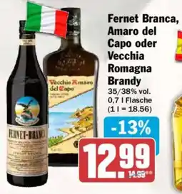 AEZ Fernet Branca, Amaro del Capo oder Vecchia Romagna Brandy Angebot