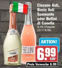 AEZ Cinzano Asti, Bosio Asti Spumante oder Bellini di Canella Angebot