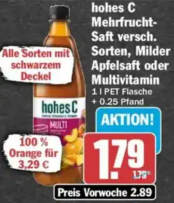 AEZ hohes C Mehrfrucht- Saft versch. Sorten, Milder Apfelsaft oder Multivitamin Angebot
