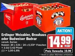 AEZ Erdinger Weissbier, Brauhaus oder Budweiser Budvar Angebot