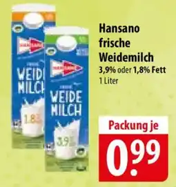 Famila Nord Ost Hansano frische Weidemilch Angebot