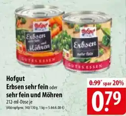 Famila Nord Ost Hofgut Erbsen sehr fein oder sehr fein und Möhren Angebot