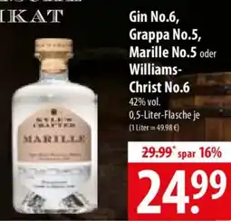 Famila Nord Ost Gin No.6, Grappa No.5, Marille No.5 oder Williams Christ No.6 Angebot
