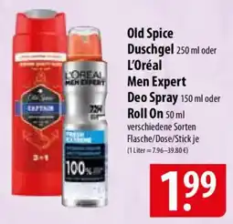 Famila Nord Ost Old Spice Duschgel oder L'Oréal Men Expert Deo Spray oder Roll On Angebot