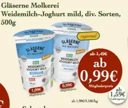 LPG Biomarkt Gläserne Molkerei Weidemilch-Joghurt mild Angebot