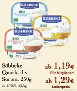 LPG Biomarkt Söbbeke Quark Angebot