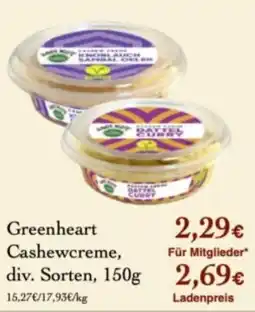 LPG Biomarkt Greenheart Cashewcreme Angebot