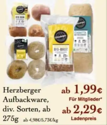 LPG Biomarkt Herzberger Aufbackware Angebot
