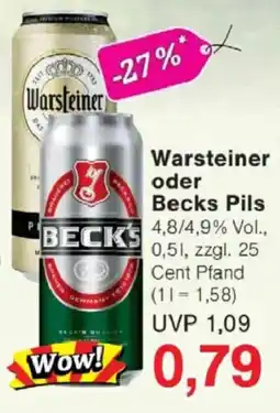 Jawoll Warsteiner oder Becks Pils Angebot