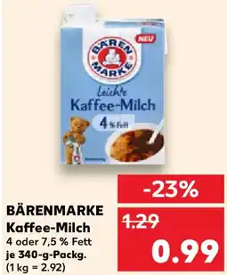 Kaufland BÄRENMARKE Kaffee-Milch Angebot