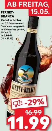 Kaufland FERNET BRANCA Kräuterbitter Angebot