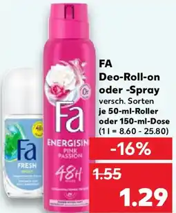 Kaufland FA Deo-Roll-on oder Spray Angebot