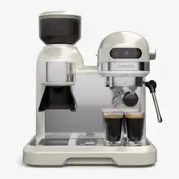 Netto Marken-Discount Bella Café Espressomaschine Vintage Mahlwerk 19 bar Milchschaum 2 Tassen 1550 W Creme Angebot