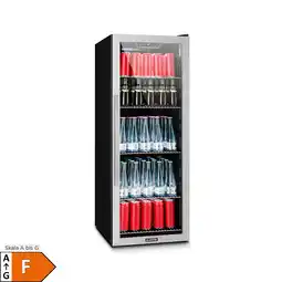 Netto Marken-Discount Beersafe 6XL Kühlschrank 201 Liter 5 Böden Panoramaglastür Edelstahl Silber 201 Liter Angebot