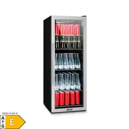 Netto Marken-Discount Beersafe 6XL Kühlschrank 201 Liter 5 Böden Panoramaglastür Edelstahl Silber 201 Liter Angebot
