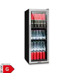 Netto Marken-Discount Beersafe 6XL Kühlschrank 201 Liter 5 Böden Panoramaglastür Edelstahl Silber 201 Liter Angebot