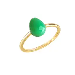 Netto Marken-Discount Jamelli Ring Silber 925 vergoldet mit echtem Chrysopras 8x6mm Angebot
