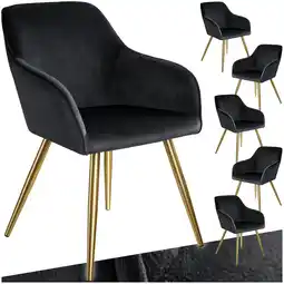 Netto Marken-Discount tectake Esszimmerstuhl, gepolstert, in Samtoptik, goldene Stahlbeine, 58 x 62 x 82 cm Angebot