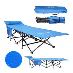 Netto Marken-Discount 24MOVE Feldbett Campingbett bis 150 kg In-und Outdoor Camping faltbar mit Seitentasche und Kissen Angebot