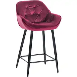 Netto Marken-Discount CLP Barhocker Gibson Samt I Gepolsterter Tresenstuhl Mit Fußstütze I Sitzhöhe 76 cm Angebot