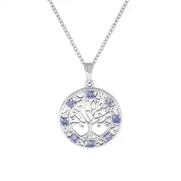 Netto Marken-Discount Zeeme Silber Halskette Silber 925 rhodiniert mit Lebensbaum-Motiv und Zirkonia-Steinen Angebot