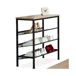 Netto Marken-Discount tectake Schuhregal, Industrial Style, Ablage und 3 Gitterablagen, 75,5 x 30,5 x 69,5 cm Angebot