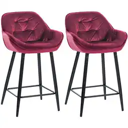 Netto Marken-Discount CLP 2er Set Barhocker Gibson Samt I Sitzhöhe 76 cm I Tresenstühle Mit Fußstütze Angebot