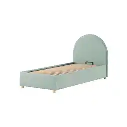 Netto Marken-Discount MOON Polsterbett 90 x 200 cm mit Bettkasten, inkl Lattenrost, Bezug trendiger Boucle Stoff in Grün Angebot