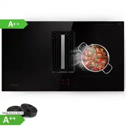 Netto Marken-Discount AirJet 90 Down Air System Induktionsherd + DownAir-Abzugshaube 754 m³/h A++ Schwarz Angebot
