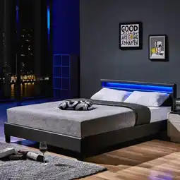 Netto Marken-Discount HOME DELUXE LED Bett Astro inkl. Matratze versch. Größen und Farben - Dunkelgrau Angebot