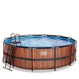 Netto Marken-Discount EXIT Frame Pool ø450x122cm mit Sandfilterpumpe - Holz Optik Angebot