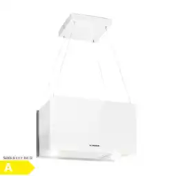 Netto Marken-Discount Kronleuchter L Inselabzugshaube 60cm Abluft: 590m³/h LED Touch Glas weiß Weiß Angebot
