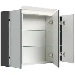 Netto Marken-Discount Spiegelschrank 90cm inkl. Design LED-Lampe und Glasböden weiss hochglanz Angebot