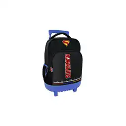 Netto Marken-Discount Superman Kinder Rucksack Schulrucksack mit 3 Fächern Black Angebot