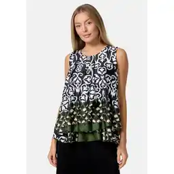 Netto Marken-Discount PM SELECTED Damen Blusentop Sommerlicher Sleeveless Overlay Satin Muster Top PM34 Angebot