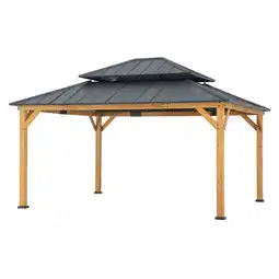 Netto Marken-Discount Sunjoy Zedernholz Gazebo RIMO - 390cm x 450cm, anthrazit Angebot