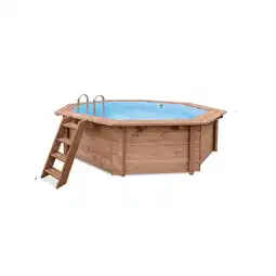 Netto Marken-Discount Holzpool „Java“ rund Ø 3,55 m × 1,16 m Wärmepumpe Set Angebot
