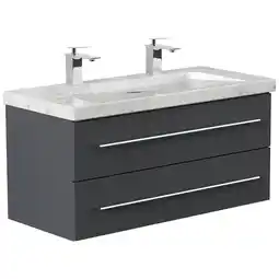 Netto Marken-Discount Badmöbel Marmor Carrara White YAMO 100 cm 2 Hahnlöcher SoftClose in versch. Ausführungen Angebot
