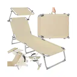 Netto Marken-Discount tectake Sonnenliege, klappbar, 4-fach verstellbare Rückenlehne mit Kopfpolster, 190 x 68 x 65 cm Angebot