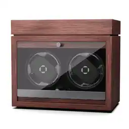 Netto Marken-Discount Brienz 2 Uhrenbeweger, 2 Uhren, 4 Modi, Holz-Optik, blaue Innenbeleuchtung, Schmuckfach Walnuss Angebot