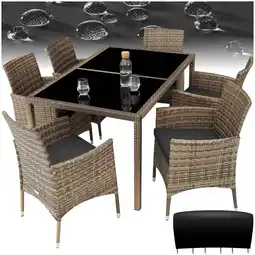 Netto Marken-Discount tectake Rattan Sitzgruppe, für 6 Personen, UV-beständig, inklusive Schutzhülle Angebot